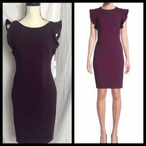 calvin klein aubergine dress